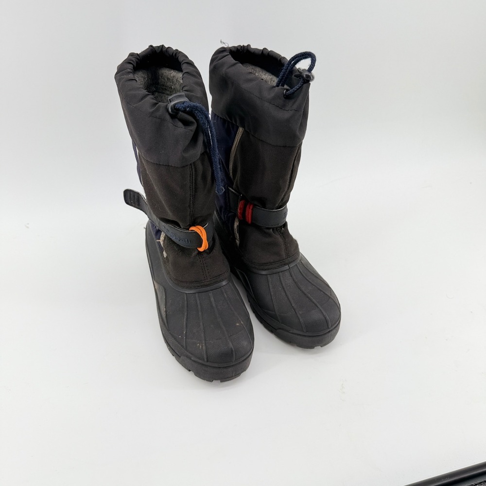 LL Bean Kids 2 Snow Boots Black Navy Blue Insulated Waterproof DCR8 12